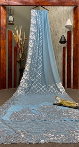Son yeni parti giyim SEQUANCE SAREE işlemeli iş SARI/SARI/SHARI bluz tarafından MEETALI oluşturma - Product Image 3