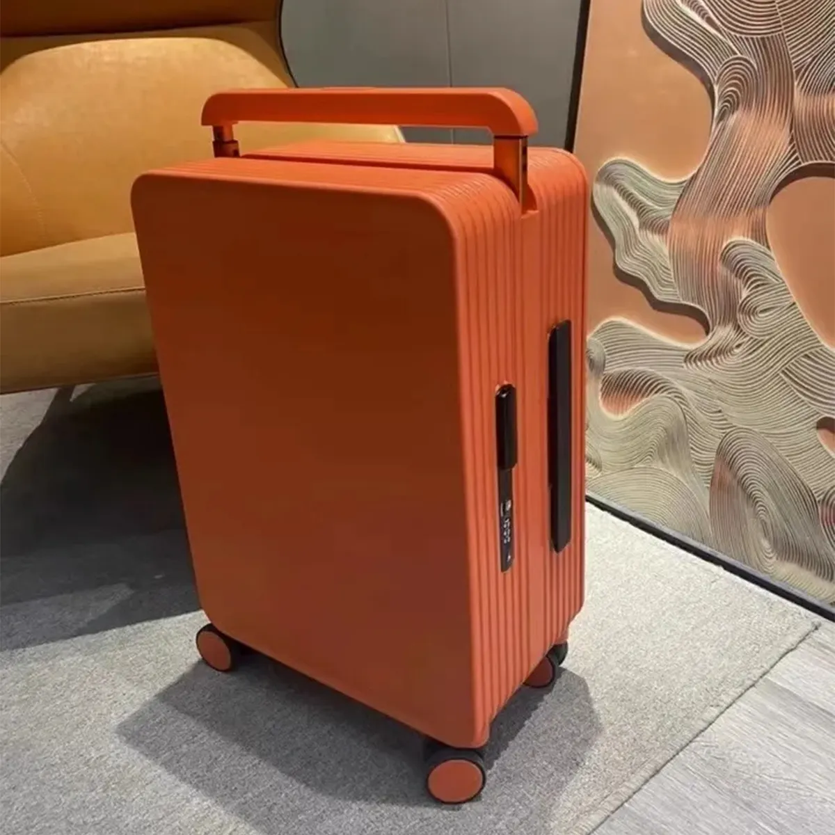 वाइड हैंडल ट्रैवल सामान सूटकेस रोलिंग स्पिनर व्हील हार्डसाइड एब्स टसा लॉक 20 24 इंच का यूनिसेक्स ट्रैवल ट्राली केस