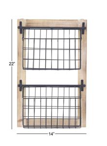 Chất Lượng Cao 2-Khe Cắm Màu Đen Kim Loại Tạp Chí Giá Chủ Treo Giỏ 14 "X 4" X 22 "Với Sơn Mài Kỹ Thuật Cung cấp - Product Image 3