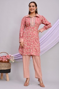 Klasik stil Rayon co-ord Set 2024 hazır rahat ve düzenli Gota Patti iş hint ve pakistan giyim ile giymek - Product Image 4