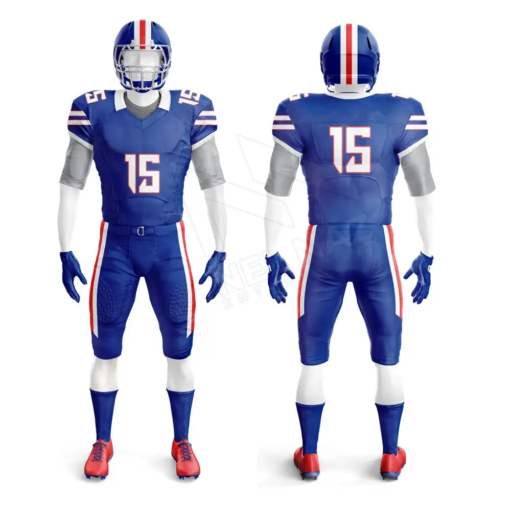 Miglior Design di produzione personalizzata prezzi accessibili divise da football americano nuovo arrivo tessuto poliestere Football americano