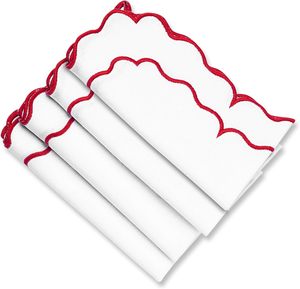 Altın Trim işlemeli harfler ve tarak kenar kumaş Placemat 100% ile kumaş peçete keten beyaz keten keten peçeteler - Product Image 1