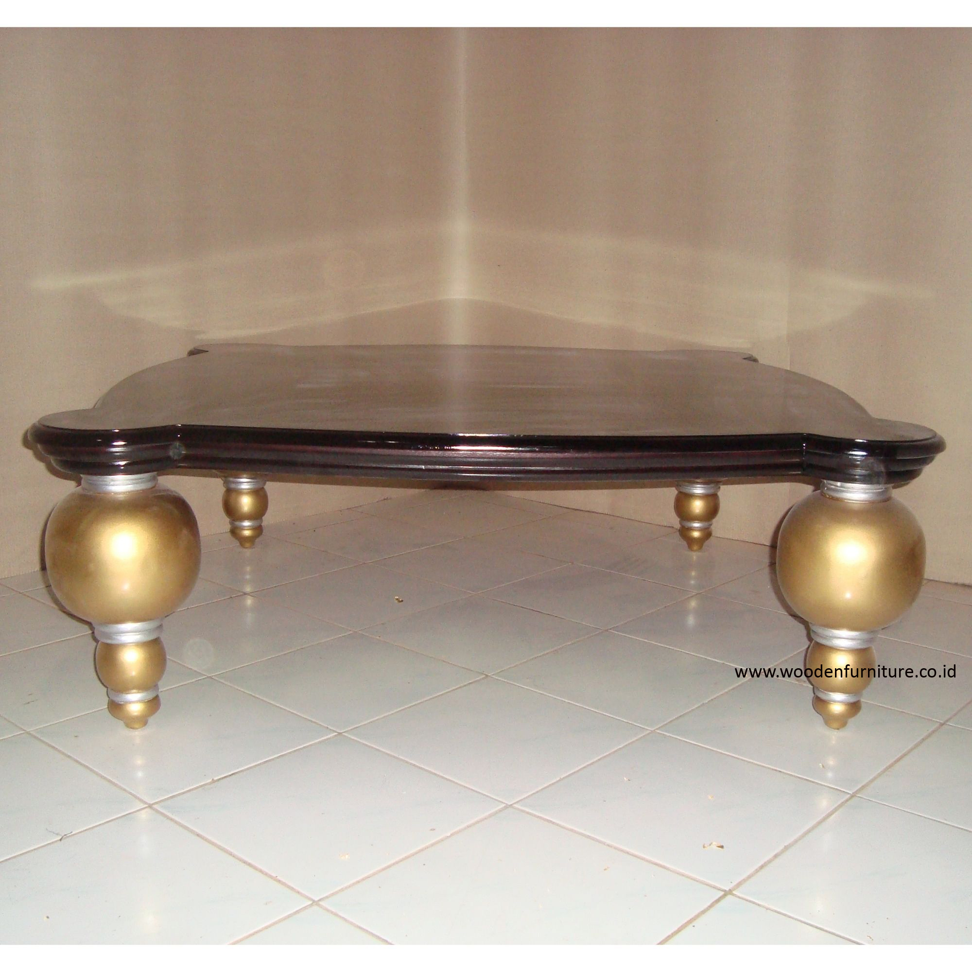 Dark Brown, Gold + Silver Painted