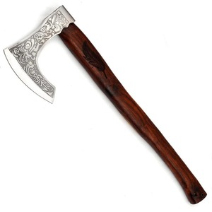 Handmade Custom Viking <strong>Bearded</strong> Battle Axe with Etching Blade Wooden Handle DIY Industrial Gift for Father and Friends - Product Image 2