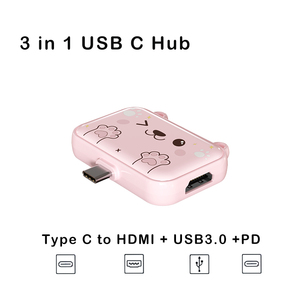 Hub USB C sottile e carino tipo C a compatibile USB3.0 PD 60w caricatore Multi Splitter adattatore Dock per Smartphone - Product Image 2