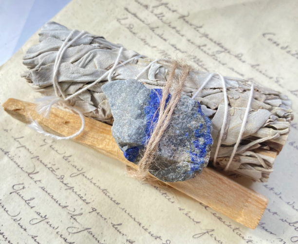 lapis +sage+holy wood