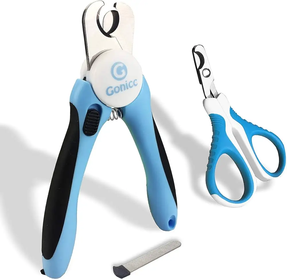 buy Dog & Cat Pets Nail Clippers and Trimmers - with Safety Guard to Avoid Overcutting, Free Nail File, Razor Sharp Blade