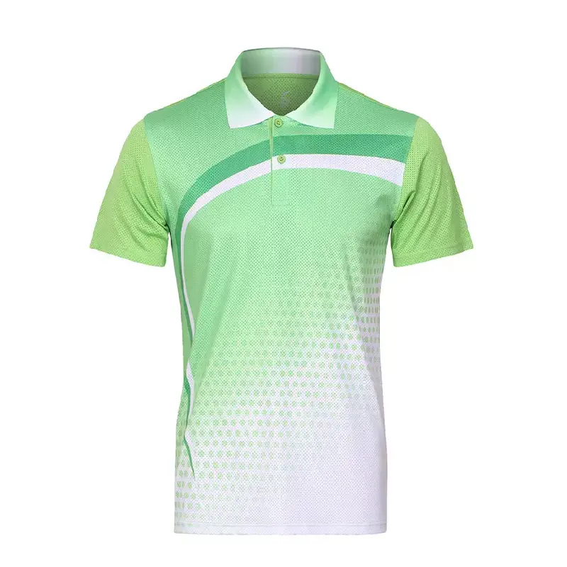 Спортивная рубашка-поло с сублимационной печатью под заказ/рубашка унисекс из сетчатого спандекса с воротником под заказ/оптовая продажа зеленых рубашек с сублимационной печатью