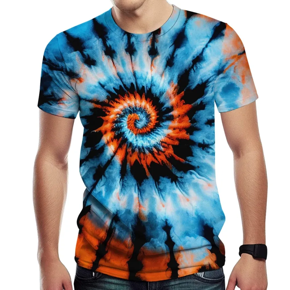 ODM Heavy Weight T Shirt Diseño personalizado 100% algodón Cuello redondo para hombre tie Dye camiseta para hombres