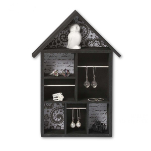 Không Sơn Bằng Gỗ Letterbox Nhà Hình Dạng Thu Nhỏ Bằng Gỗ Hiển Thị Kệ Nhà Búp Bê Showroom Bằng Gỗ Bóng Hộp Với 7 Ngăn - Product Image 6