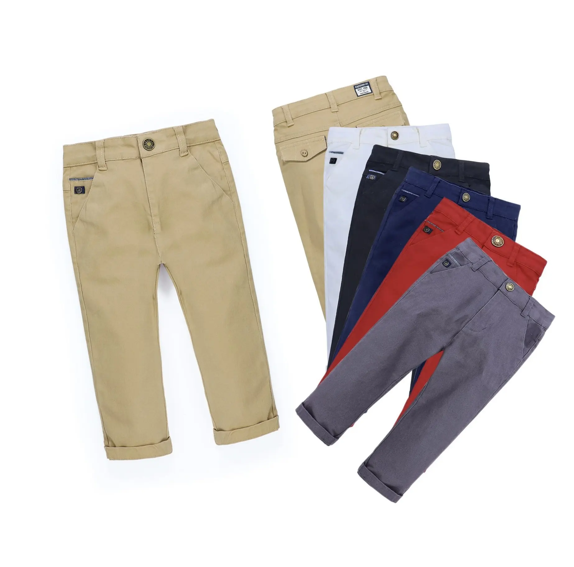 New Style Pantalon Nino Cotton Lange Hosen für Kinder Stretch hose Multi Color 2-14 Jahre Chino Hose für Kinder