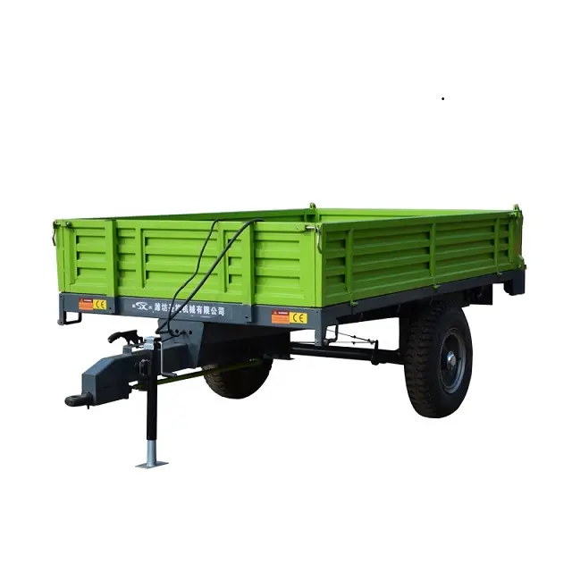 High Quality Single Axle Rear Tipping Trailer 3.5 Tons Hydraulic Brake Tractor Trailer