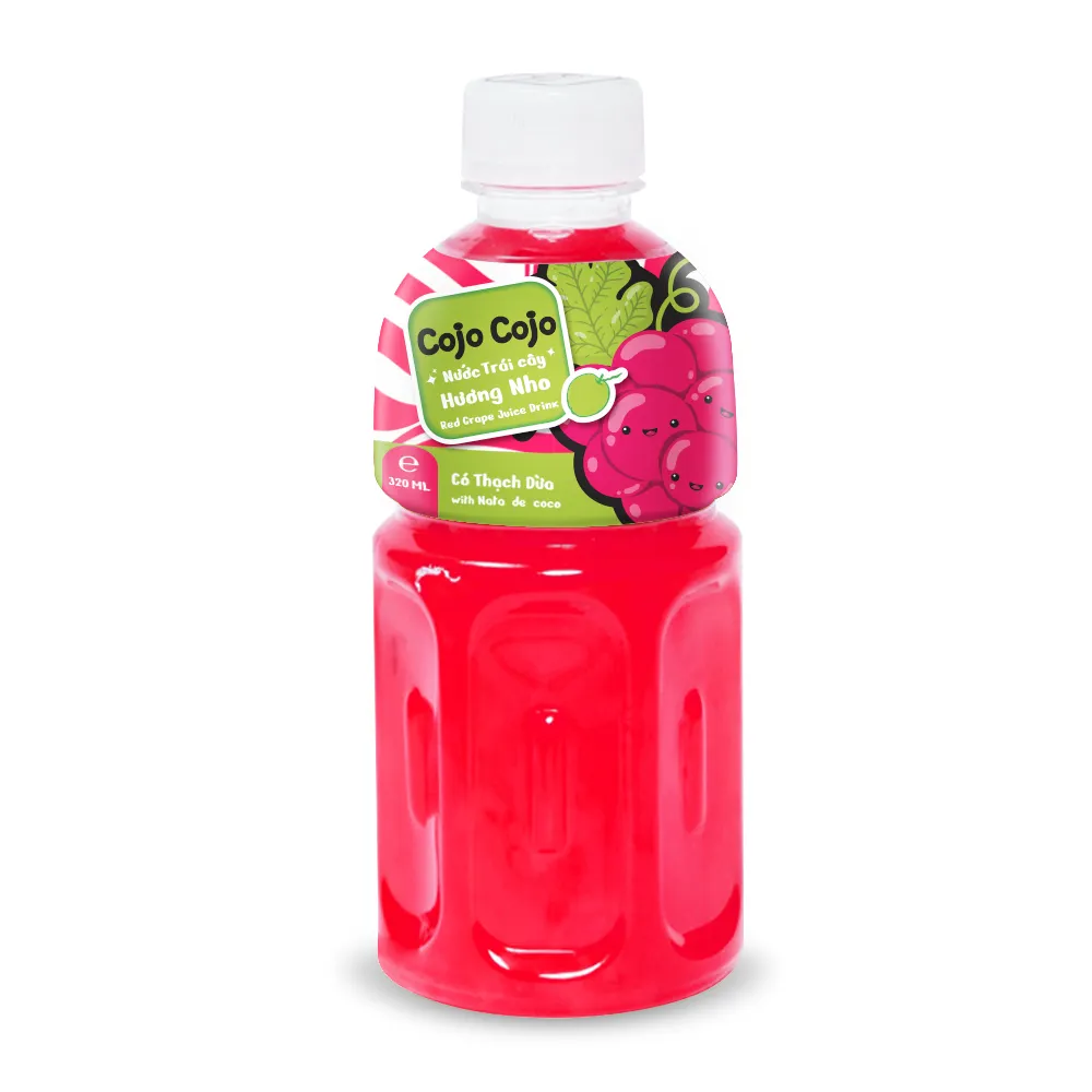 320ml VINUTプレミアム品質CojoCojoレッドグレープジュースドリンクとNata de Coco (100% ナチュラル) ベトナムサプライヤーメーカー