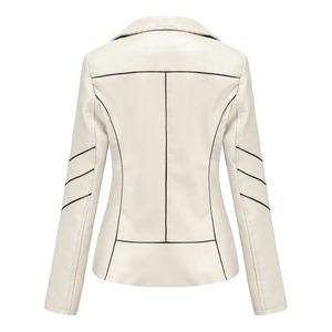 2025皮夹克女薄PU短外套春秋摩托车服新款优质皮革廉价奢华夹克 - Product Image 5