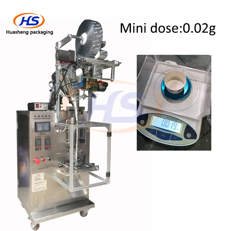 2023 COMPRAR en línea máquina de envasado de llenado de polvo químico máquina de paquete de barra de polvo HS240BF dosis estable Alta precisión