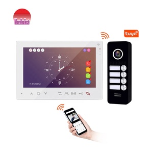 Dispositivo de seguridad inteligente Videoportero con sistema de alarma de seguridad para el hogar Timbre de video Cámara de puerta duradera DC 12V Wifi Blanco Negro - Product Image 1