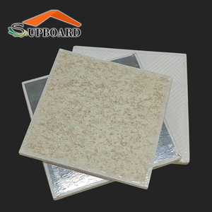 层压面板60*60聚氯乙烯乙烯基涂层石膏天花板落地砖设计图像 - Product Image 1