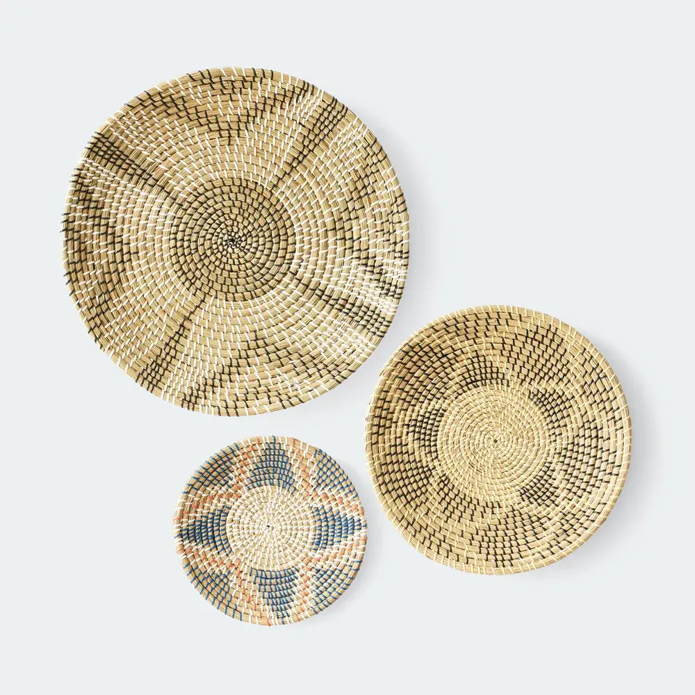 Ingresso indoor vintage style African seagrass wall decor basket cestini decorativi appesi a parete