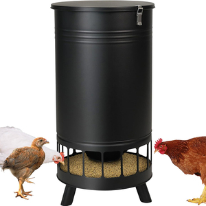 Jh-mech xách tay trọng lực gà Trung chuyển tự động thời tiết 65 LB lớn đứng gà thức ăn Thùng - Product Image 1