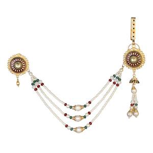Soha Fashion 1503411 Fine Gold-Plated Kundan Meenakari Pearl Chain <strong>Kamarband</strong> Diamond Set Jewelry for Wedding or Gift - Product Image 1