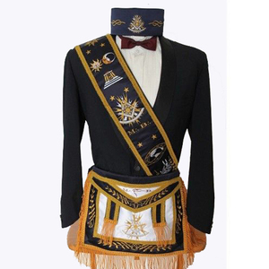Wholesale Masonic Regalia Apron Masonic Lodge <strong>Officer</strong> Aprons Set case <strong>Sash</strong> and Masonic Crown - Product Image 1