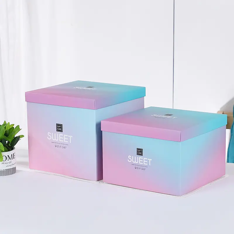 Múltiplo bonito design rosa retângulo casamento comida caixa embalagem bolo caixas atacado