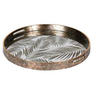 金属托盘优雅耐用的家居装饰用品功能性圆形设计的金属光滑 - Product Image 1