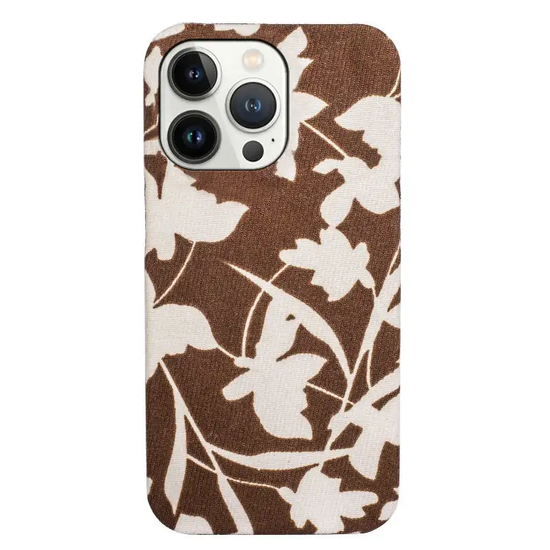 Luxe Custom Merk Mobiele Telefoon Case Landschap Pu Leer Voor Apple Iphones Voor Iphone 13 14 15 Pro Max Case