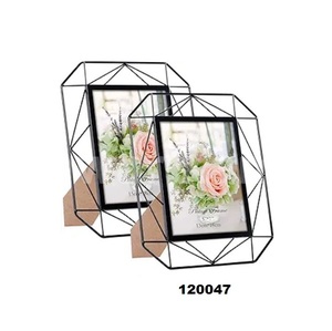 5x7相框一套2个黑色金属相框，用于5乘7英寸图片壁挂式和桌面显示 - Product Image 1