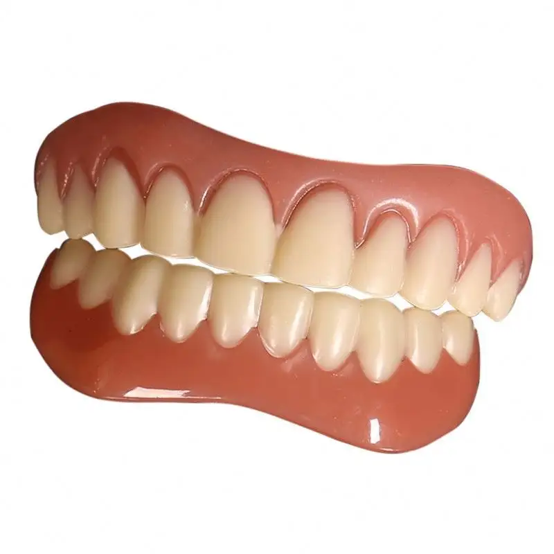 Denti finti Silicone impiallacciature superiori inferiori perfette risate impiallacciature dentiere pasta denti finti bretelle denti comodi denti ortodontico