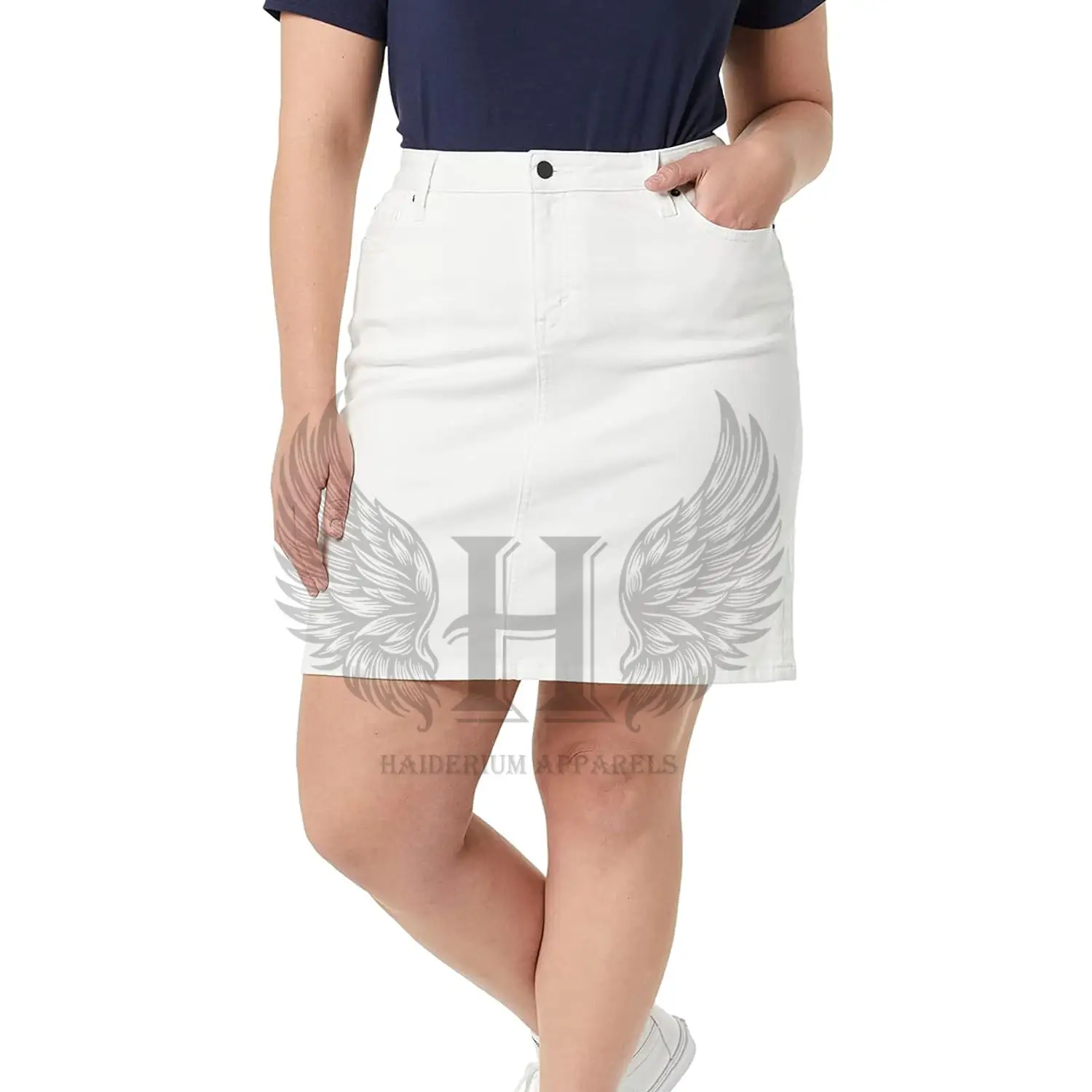 Women's Classic 5-Pocket Denim Skirt with Comfortable High Stretch Denim - Classic Fit for Timeless Style