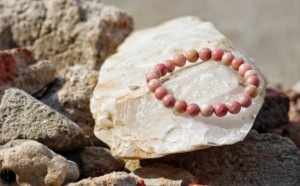 Erkek ve kadın Rhodonite bilezik paslanmaz çelik takı şifa koruma cesaret teşvik sinirleri anksiyete hediye erkekler yatıştırır - Product Image 2