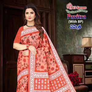 Hindistan'da pavitra vol 02 pamuk baskılı Saree üreticileri - Product Image 1