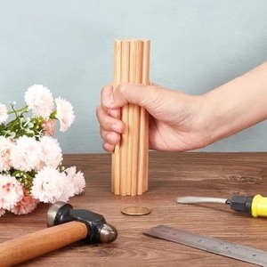 Bitmemiş 12-inch huş kayın ahşap dübel çubuklar el sanatları için ayarlanabilir parke sopa şamdan yapımı için - Product Image 3