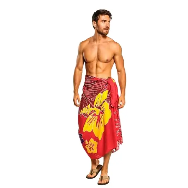 Vêtements de plage à la mode Sarong Bali Sarong paréo Samoan hommes Lavalava vêtements ethniques traditionnels Long imprimé Sarong