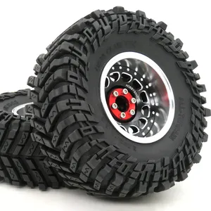 2x RC 2.2タイヤ高さ127mm & 2.2ビードロックホイール4オフセット1/10泥クローラー用