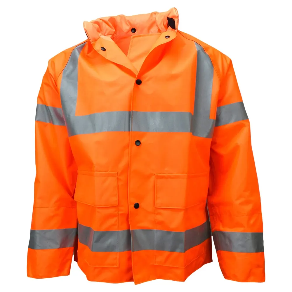 Açık pamuk erkekler ceket Hi Vis madencilik ve inşaat için yansıtıcı güvenlik iş giysisi kırmızı yansıtıcı iş ceket