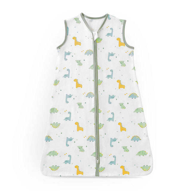 Background: White Print: Green, yellow, and blue dinosaurs