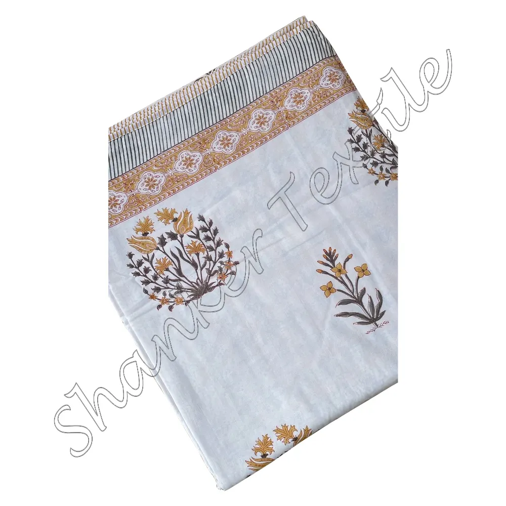 Mughal Buta penutup ranjang Quilt Ac, motif selimut katun untuk rumah Hotel Dohar Ac selimut bunga dapat dibalik