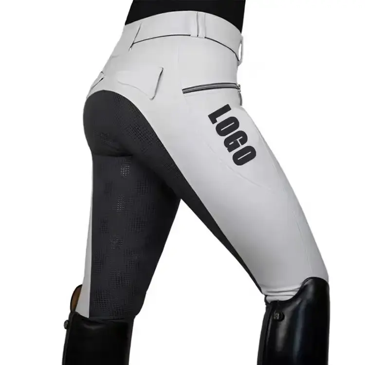 Custom Horse For Women Women Breeches Equestrian Wear Full Seat Silicone Printing Horse Riding Pants For Women
