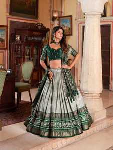 คอลเลกชัน lehenga choli ลาย Patola ดั้งเดิมแบบ2024สำหรับผู้ใหญ่ - Product Image 2