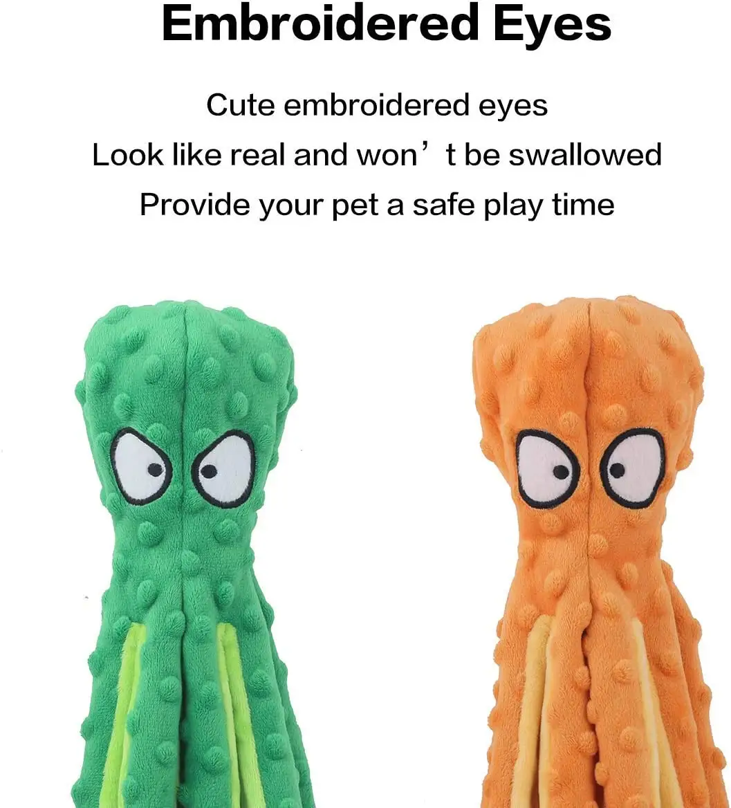 Groothandel Custom Octopus Vorm Hond Piepend Speelgoed Interactief Geen Vulling Pluche Hond Kat Speelgoed Huisdier Kauw Speelgoed