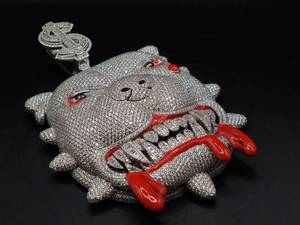 New băng giá hip hop phòng thí nghiệm phát triển kim cương mặt dây chuyền Iced ra lớn Boogie 925 Sterling Bạc Mặt dây chuyền con chó mặt đồ trang sức mỹ Mặt dây chuyền & quyến rũ - Product Image 3