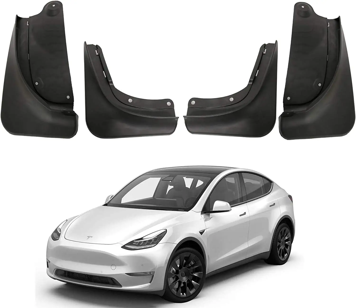 (Conjunto de 4) Lado dianteiro e traseiro Mud Flaps Splash Guards Fit para Tesla Modelo Y