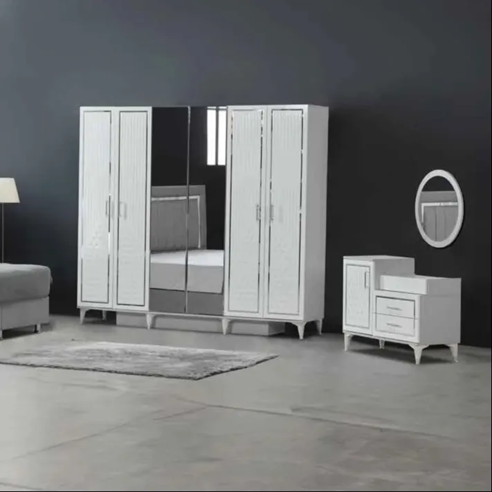 Elite furnitur gaya ekonomis, furnitur Italia tipe klasik ukuran Queen desain tempat tidur kayu ukiran ganda desain kamar tidur emas