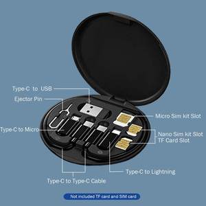 便携式多功能3A PD 60w行程6合1储物盒适配器充值卡USB电缆套件 - Product Image 4