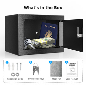 Bonsaii SF004- Bonsaii <strong>Safe</strong> <strong>Box</strong> <strong>With</strong> <strong>Key</strong> Lock, Steel Construction Money <strong>Safe</strong> <strong>Box</strong>, 0.22 Cubic Feet Small Hidden <strong>Safe</strong> <strong>Box</strong> for Home - Product Image 2