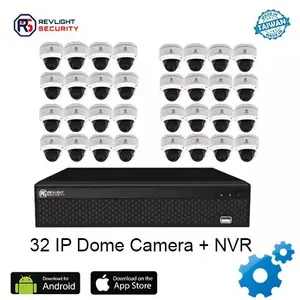 32カメラIPセキュリティシステムNVR屋内用の弾丸ドームカメラを含む8 + 4チャンネルHDD双方向オーディオ顔検出を購入 - Product Image 1