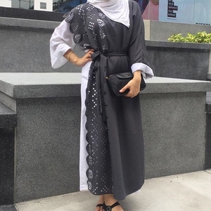 Abayas มุสลิม2O24สองชิ้นพร้อมผ้าพันคอและเข็มขัดดีไซน์ล่าสุด
