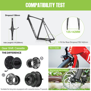 Varstrom, 48 В, 1000 Вт, комплект двигателя задней ступицы, дроссельной заслонки, дисковый тормоз, ЖК-дисплей для преобразования электрического велосипеда, Великобритания, запас EKD01 - Product Image 5